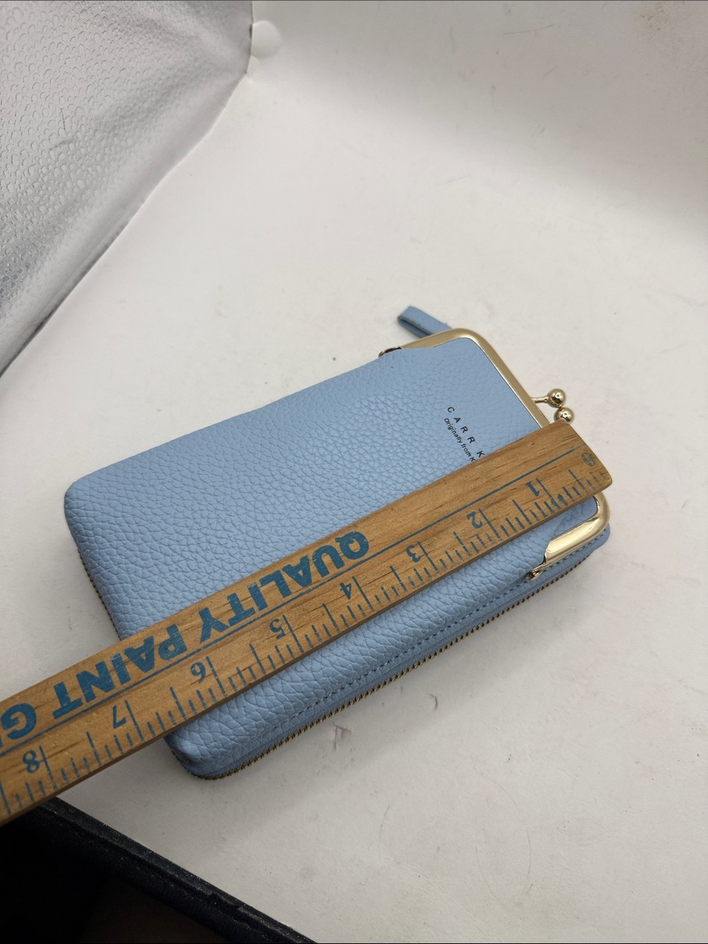 NWOT Carr Ken Crossbody Purse Bag Wallet Clutch Phone Blue Kiss Lock Convertible - Picture 12 of 14